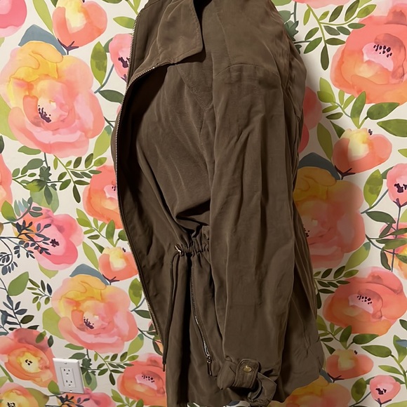 Zara Cinched Fall Army Green Jacket - Picture 2 of 3